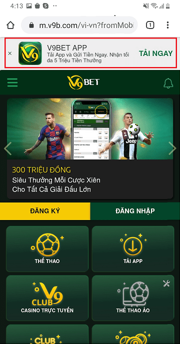 Cách cài đặt V9BET trên Iphone