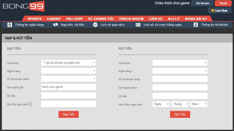 Chơi game trực tuyến hấp dẫn tại Bong99