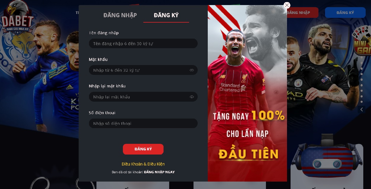 Chương trình khuyến mãi trên Dabet