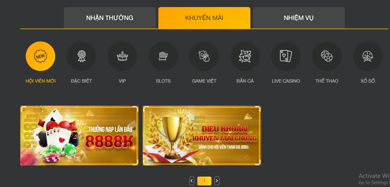 Dịch vụ của nhà cái 888b