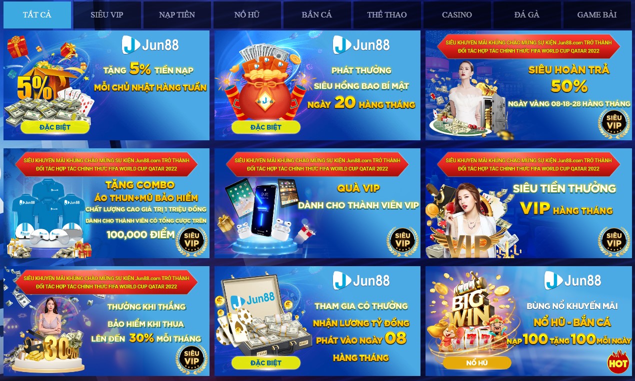 Dịch vụ của nhà cái Jun88