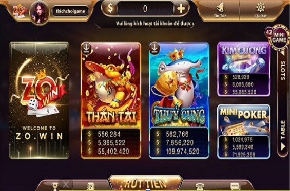 Game bài ZOWIN đổi tiền thật siêu hấp dẫn