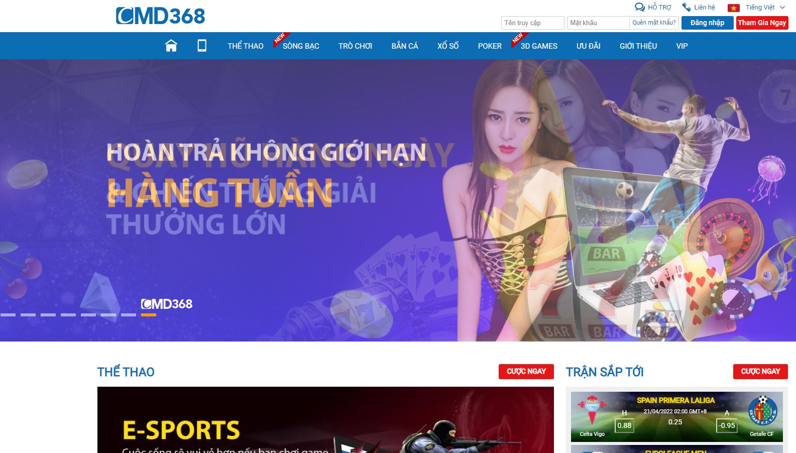Giới thiệu nhà cái CMD368
