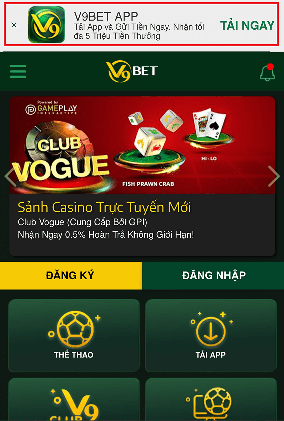 Hình thức chơi tại nhà cái v9bet