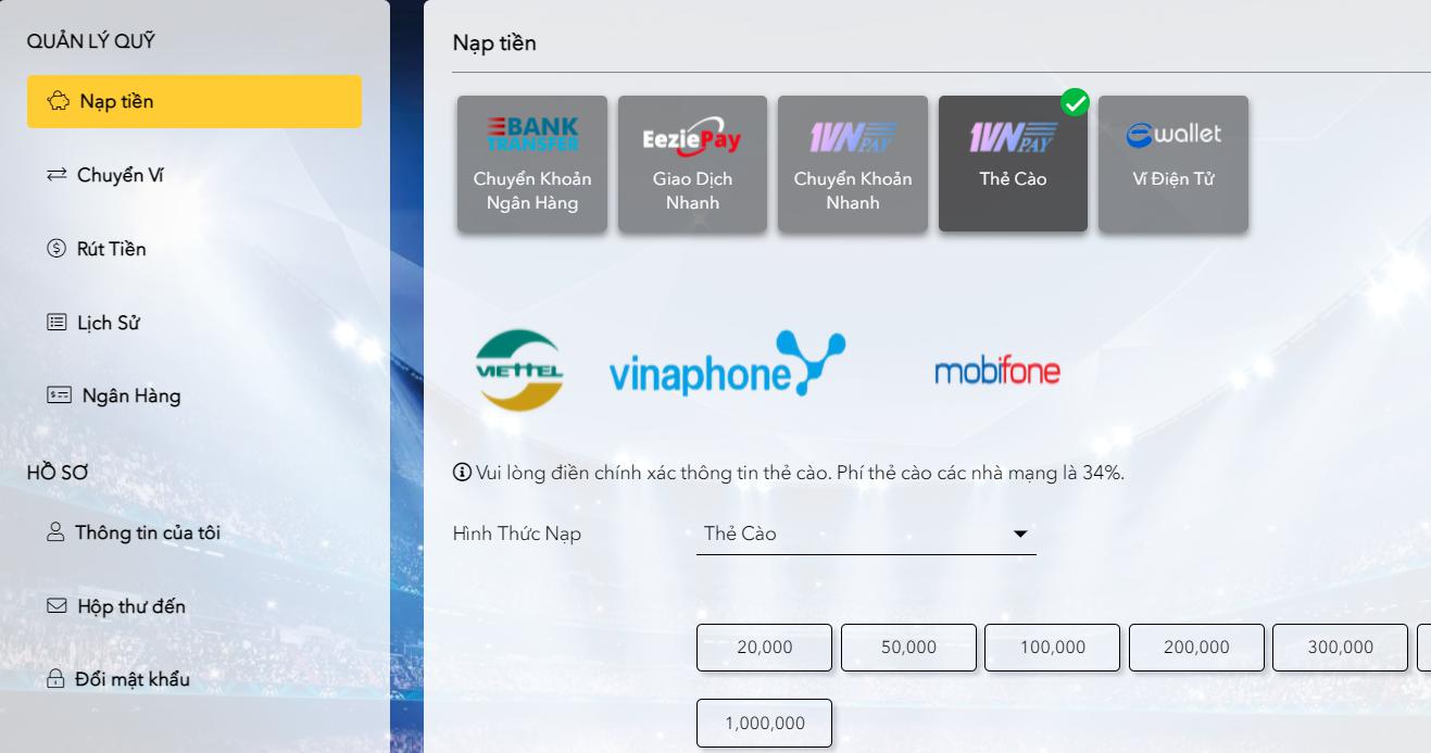 Nạp tiền vào H3bet qua ngân hàng (Tại quầy)