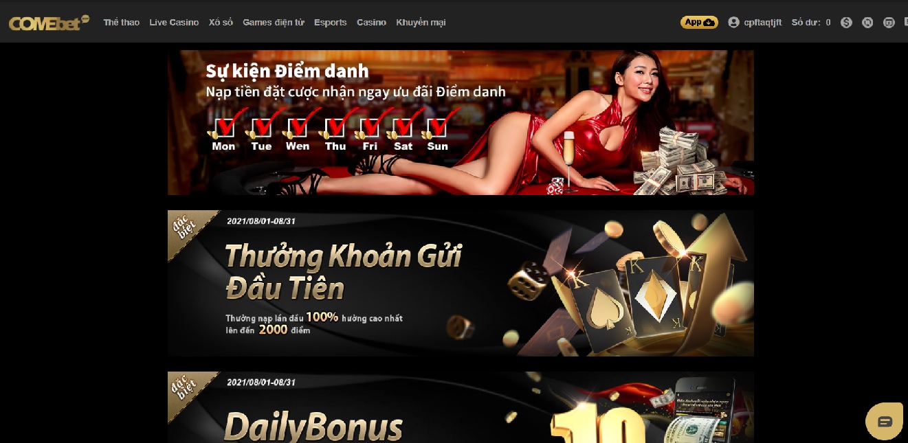 Ứng dụng của nhà cái Comebet